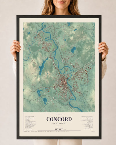 NH Current Atlas 2026 | Concord | 24" x 36" | W/ Black Ayous Wood Frame