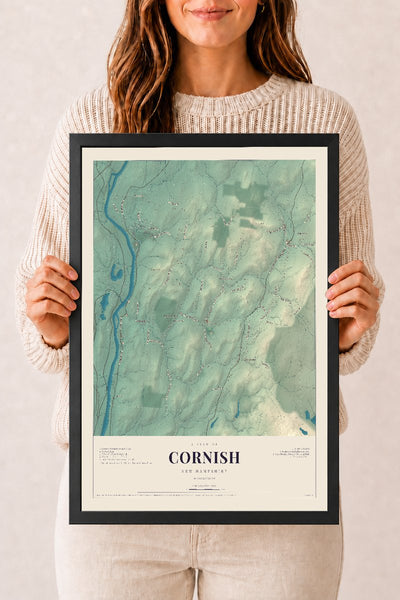 NH Current Atlas 2026 | Cornish | 12" x 18" | W/ Black Ayous Wood Frame