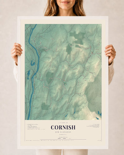 NH Current Atlas 2026 | Cornish | 24" x 36" | W/ White Ayous Wood Frame