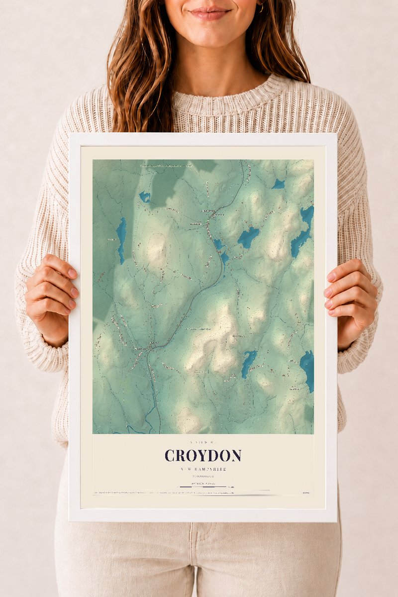 NH Current Atlas 2026 | Croydon | 12" x 18" | W/ White Ayous Wood Frame