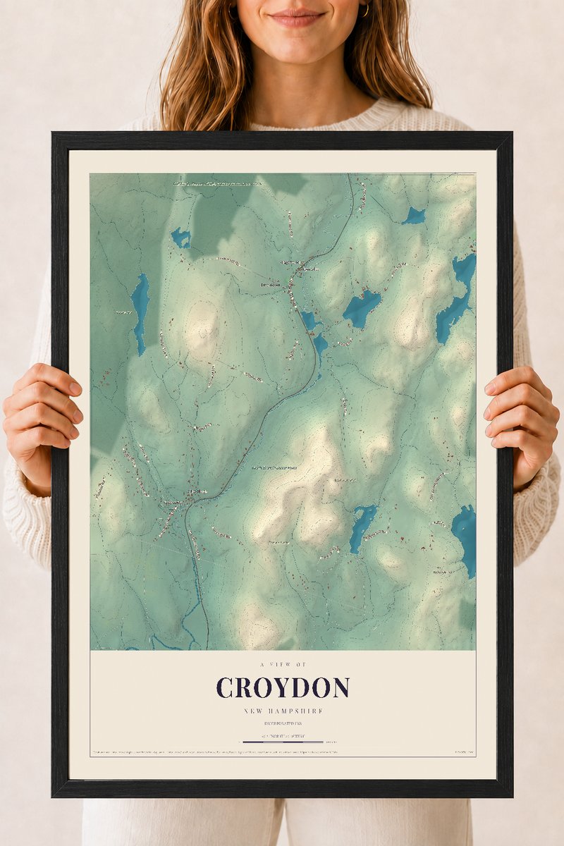 NH Current Atlas 2026 | Croydon | 18" x 24" | W/ Black Ayous Wood Frame