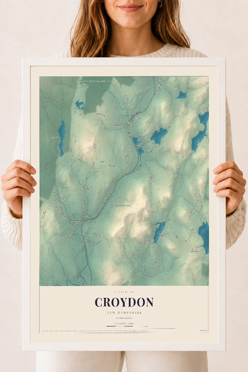 NH Current Atlas 2026 | Croydon | 18" x 24" | W/ White Ayous Wood Frame
