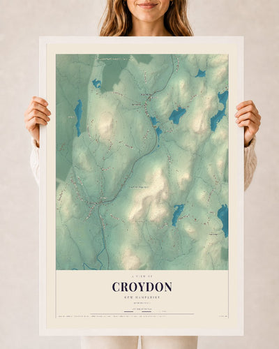 NH Current Atlas 2026 | Croydon | 24" x 36" | W/ White Ayous Wood Frame