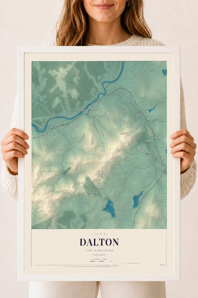 NH Current Atlas 2026 | Dalton | 18" x 24" | W/ White Ayous Wood Frame