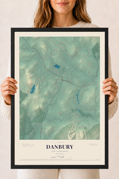 NH Current Atlas 2026 | Danbury | 18" x 24" | W/ Black Ayous Wood Frame