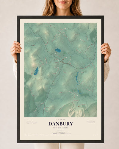 NH Current Atlas 2026 | Danbury | 24" x 36" | W/ Black Ayous Wood Frame
