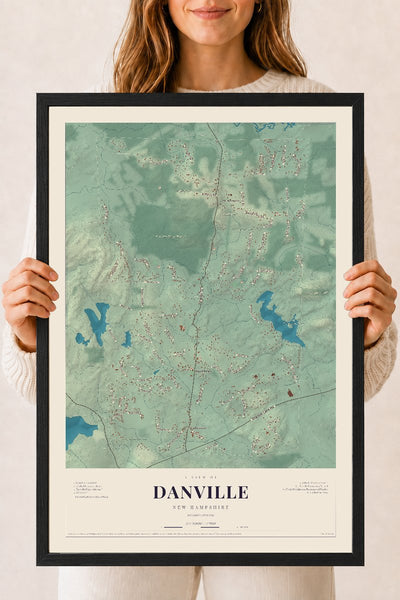 NH Current Atlas 2026 | Danville | 18" x 24" | W/ Black Ayous Wood Frame