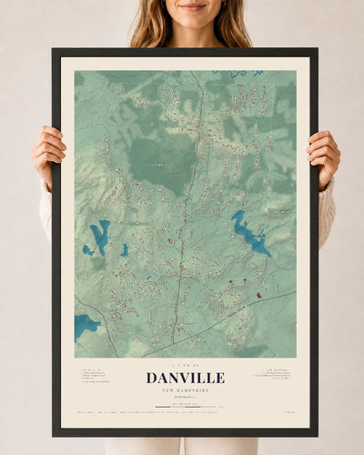 NH Current Atlas 2026 | Danville | 24" x 36" | W/ Black Ayous Wood Frame