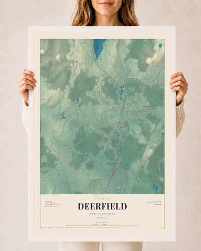 NH Current Atlas 2026 | Deerfield | 24" x 36" | W/ White Ayous Wood Frame