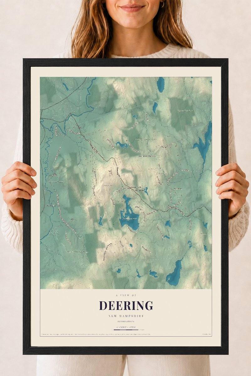 NH Current Atlas 2026 | Deering | 18" x 24" | W/ Black Ayous Wood Frame