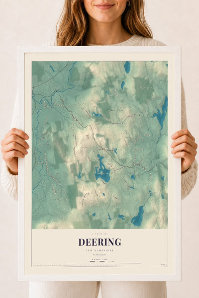 NH Current Atlas 2026 | Deering | 18" x 24" | W/ White Ayous Wood Frame