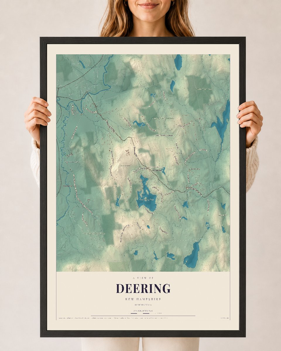 NH Current Atlas 2026 | Deering | 24" x 36" | W/ Black Ayous Wood Frame