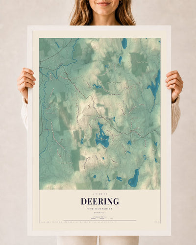 NH Current Atlas 2026 | Deering | 24" x 36" | W/ White Ayous Wood Frame