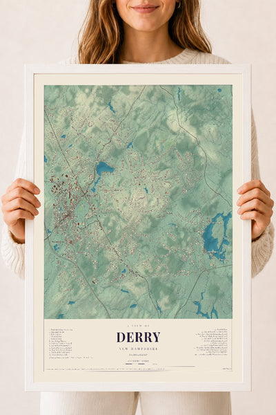 NH Current Atlas 2026 | Derry | 18" x 24" | W/ White Ayous Wood Frame