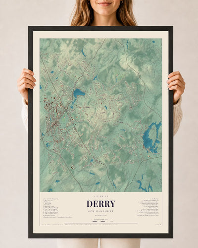 NH Current Atlas 2026 | Derry | 24" x 36" | W/ Black Ayous Wood Frame