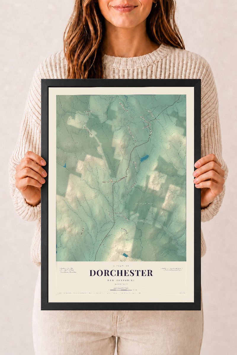 NH Current Atlas 2026 | Dorchester | 12" x 18" | W/ Black Ayous Wood Frame