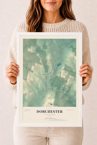 NH Current Atlas 2026 | Dorchester | 12" x 18" | W/ White Ayous Wood Frame