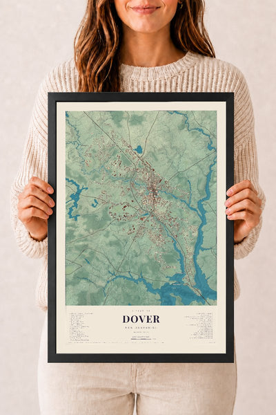 NH Current Atlas 2026 | Dover | 12" x 18" | W/ Black Ayous Wood Frame