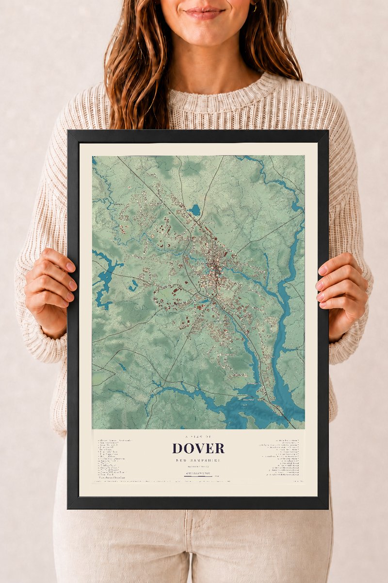NH Current Atlas 2026 | Dover | 12" x 18" | W/ Black Ayous Wood Frame