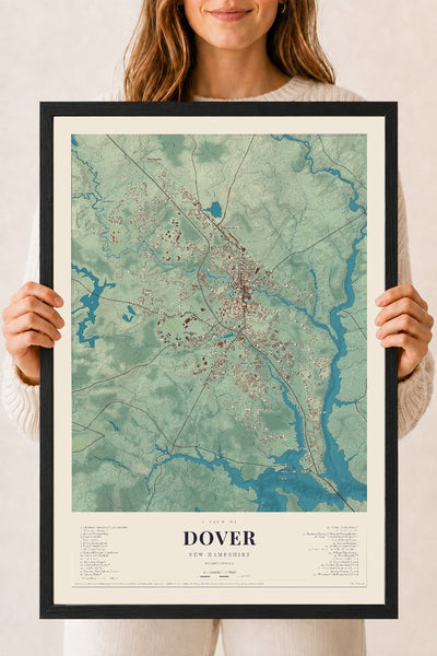 NH Current Atlas 2026 | Dover | 18" x 24" | W/ Black Ayous Wood Frame