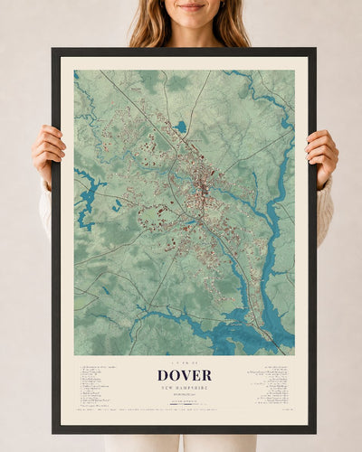 NH Current Atlas 2026 | Dover | 24" x 36" | W/ Black Ayous Wood Frame