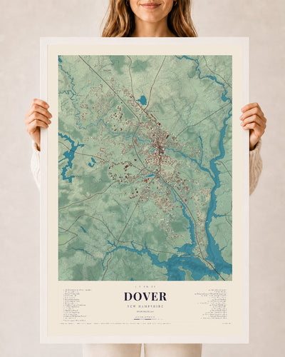 NH Current Atlas 2026 | Dover | 24" x 36" | W/ White Ayous Wood Frame