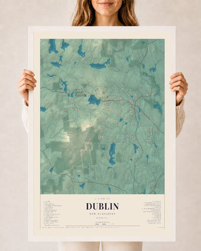 NH Current Atlas 2026 | Dublin | 24" x 36" | W/ White Ayous Wood Frame