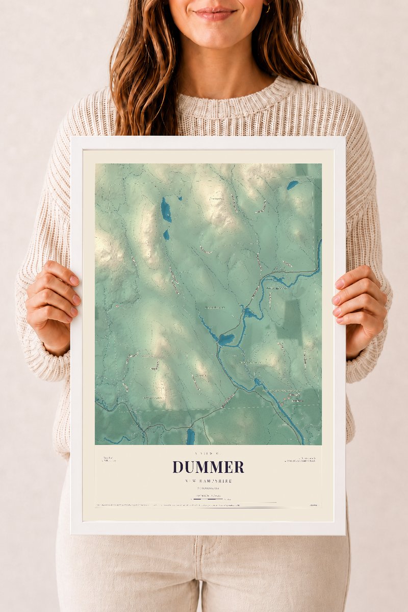 NH Current Atlas 2026 | Dummer | 12" x 18" | W/ White Ayous Wood Frame