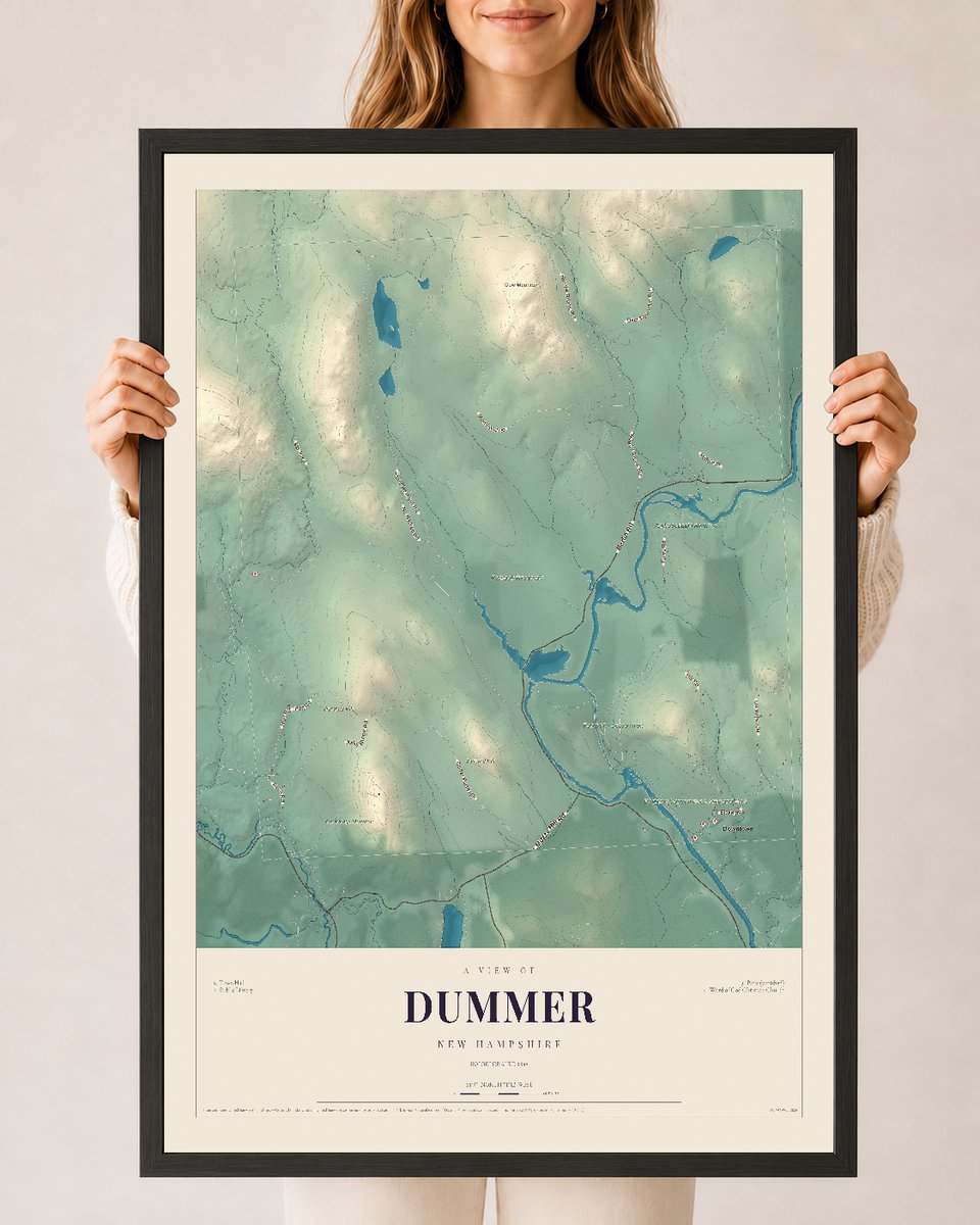 NH Current Atlas 2026 | Dummer | 24" x 36" | W/ Black Ayous Wood Frame