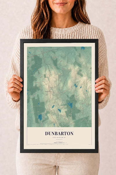 NH Current Atlas 2026 | Dunbarton | 12" x 18" | W/ Black Ayous Wood Frame