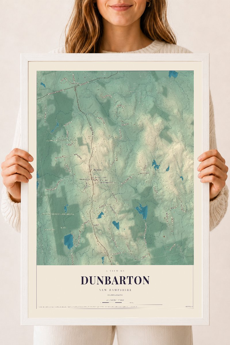 NH Current Atlas 2026 | Dunbarton | 18" x 24" | W/ White Ayous Wood Frame