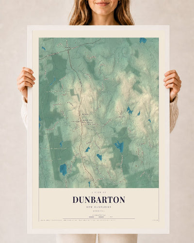 NH Current Atlas 2026 | Dunbarton | 24" x 36" | W/ White Ayous Wood Frame