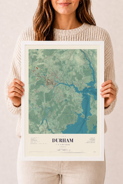 NH Current Atlas 2026 | Durham | 12" x 18" | W/ White Ayous Wood Frame