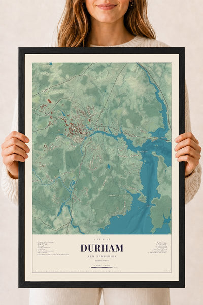NH Current Atlas 2026 | Durham | 18" x 24" | W/ Black Ayous Wood Frame