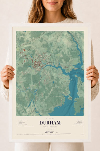 NH Current Atlas 2026 | Durham | 18" x 24" | W/ White Ayous Wood Frame