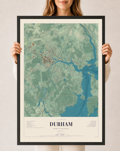 NH Current Atlas 2026 | Durham | 24" x 36" | W/ Black Ayous Wood Frame
