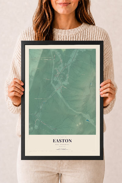 NH Current Atlas 2026 | Easton | 12" x 18" | W/ Black Ayous Wood Frame