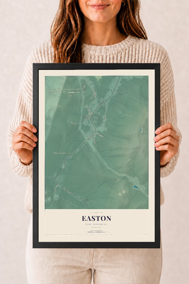 NH Current Atlas 2026 | Easton | 12" x 18" | W/ Black Ayous Wood Frame