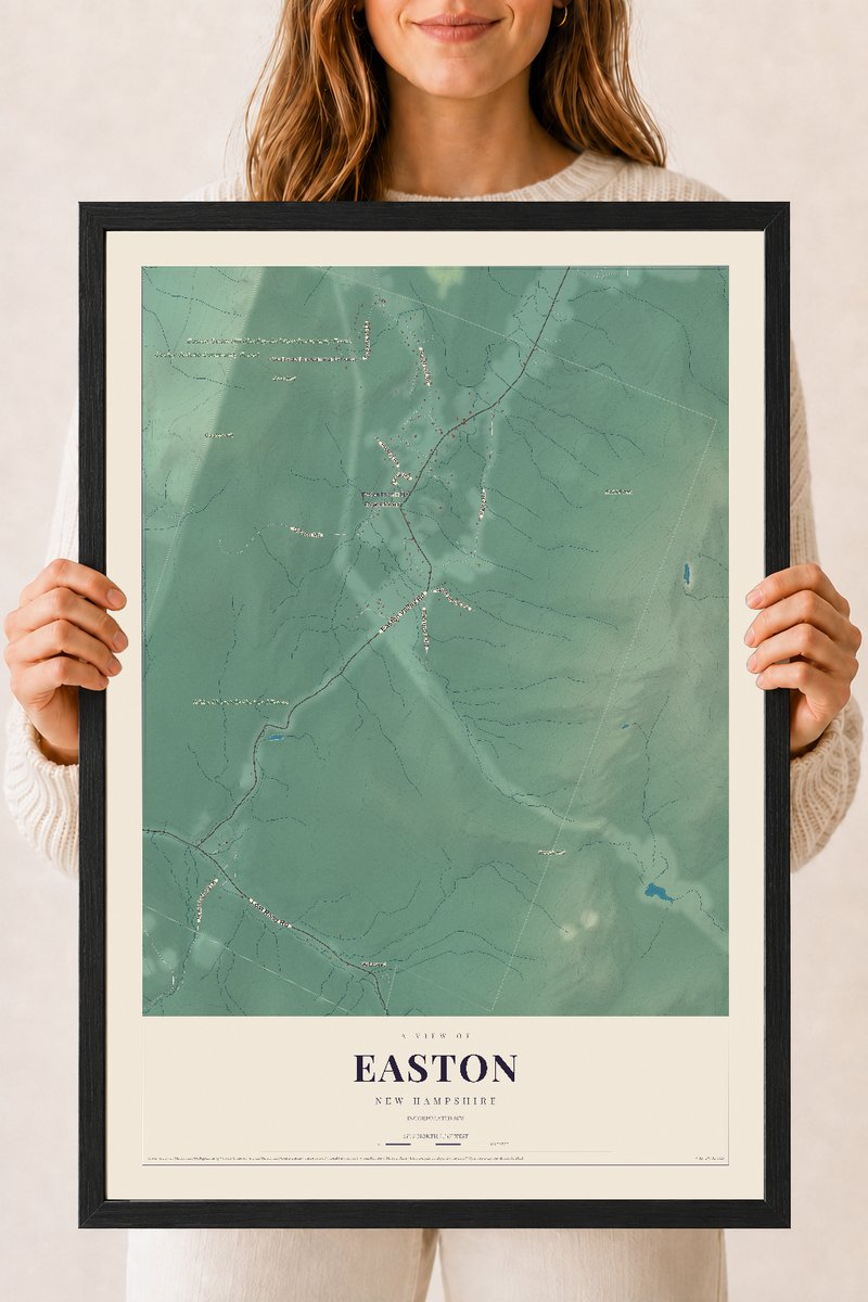 NH Current Atlas 2026 | Easton | 18" x 24" | W/ Black Ayous Wood Frame