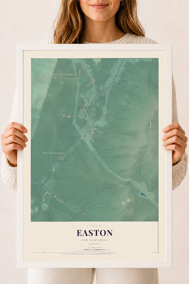 NH Current Atlas 2026 | Easton | 18" x 24" | W/ White Ayous Wood Frame