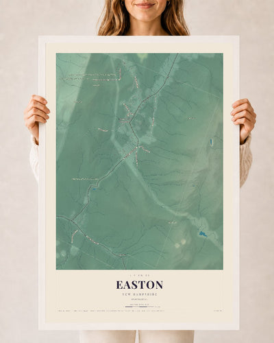 NH Current Atlas 2026 | Easton | 24" x 36" | W/ White Ayous Wood Frame
