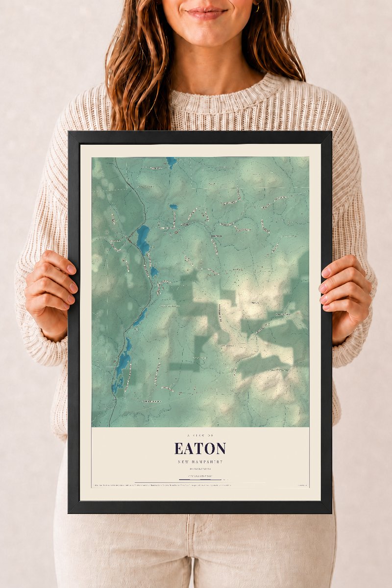 NH Current Atlas 2026 | Eaton | 12" x 18" | W/ Black Ayous Wood Frame