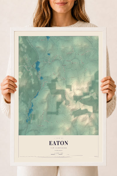 NH Current Atlas 2026 | Eaton | 18" x 24" | W/ White Ayous Wood Frame