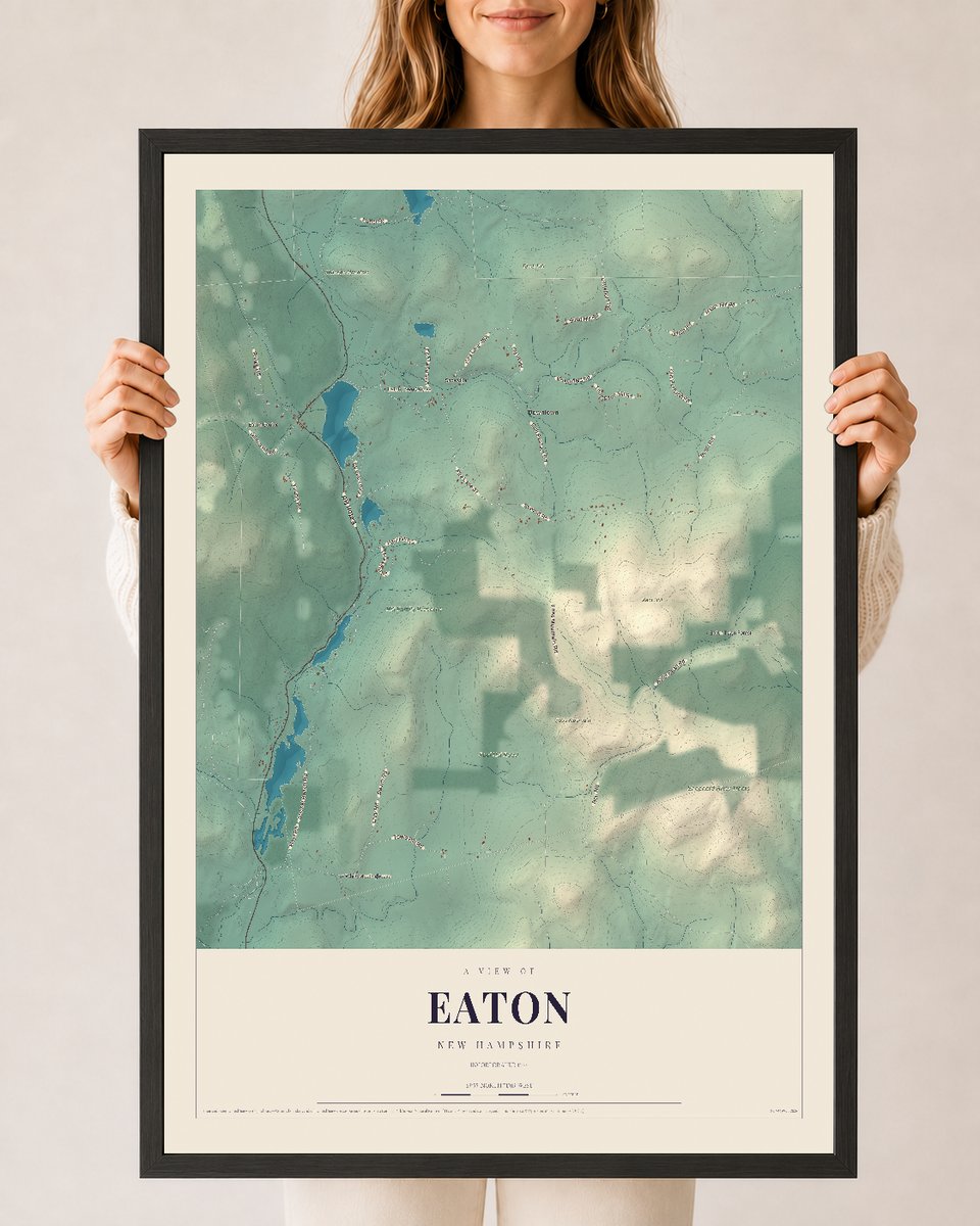 NH Current Atlas 2026 | Eaton | 24" x 36" | W/ Black Ayous Wood Frame