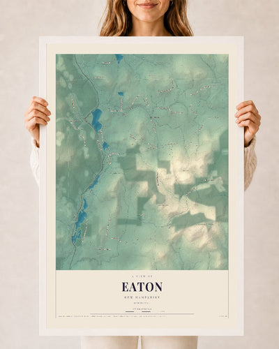 NH Current Atlas 2026 | Eaton | 24" x 36" | W/ White Ayous Wood Frame
