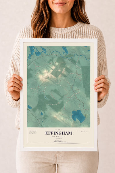 NH Current Atlas 2026 | Effingham | 12" x 18" | W/ White Ayous Wood Frame