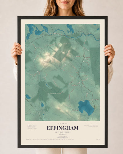 NH Current Atlas 2026 | Effingham | 24" x 36" | W/ Black Ayous Wood Frame