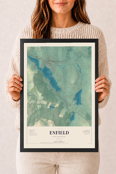 NH Current Atlas 2026 | Enfield | 12" x 18" | W/ Black Ayous Wood Frame