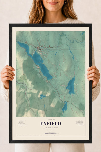NH Current Atlas 2026 | Enfield | 18" x 24" | W/ Black Ayous Wood Frame