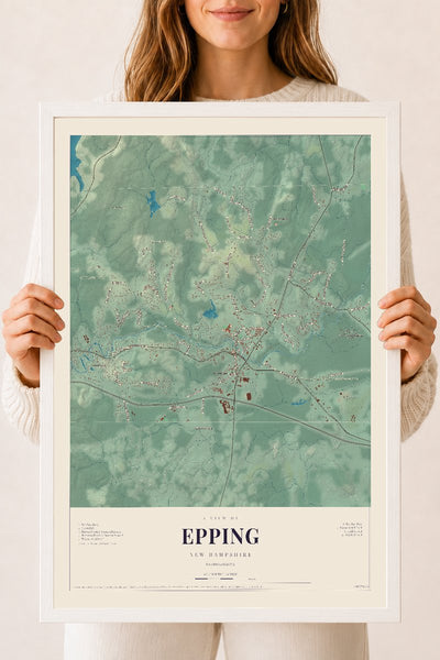 NH Current Atlas 2026 | Epping | 18" x 24" | W/ White Ayous Wood Frame